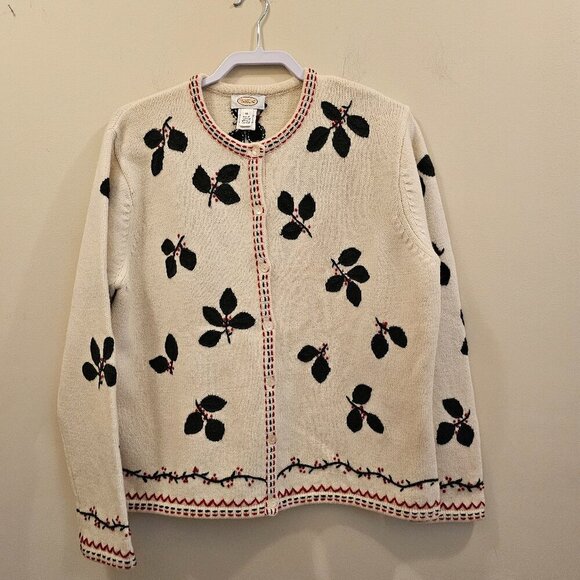 Women's Talbots Holly Cardigan Sweater Lambs‎ Wool Size XL - Picture 1 of 5